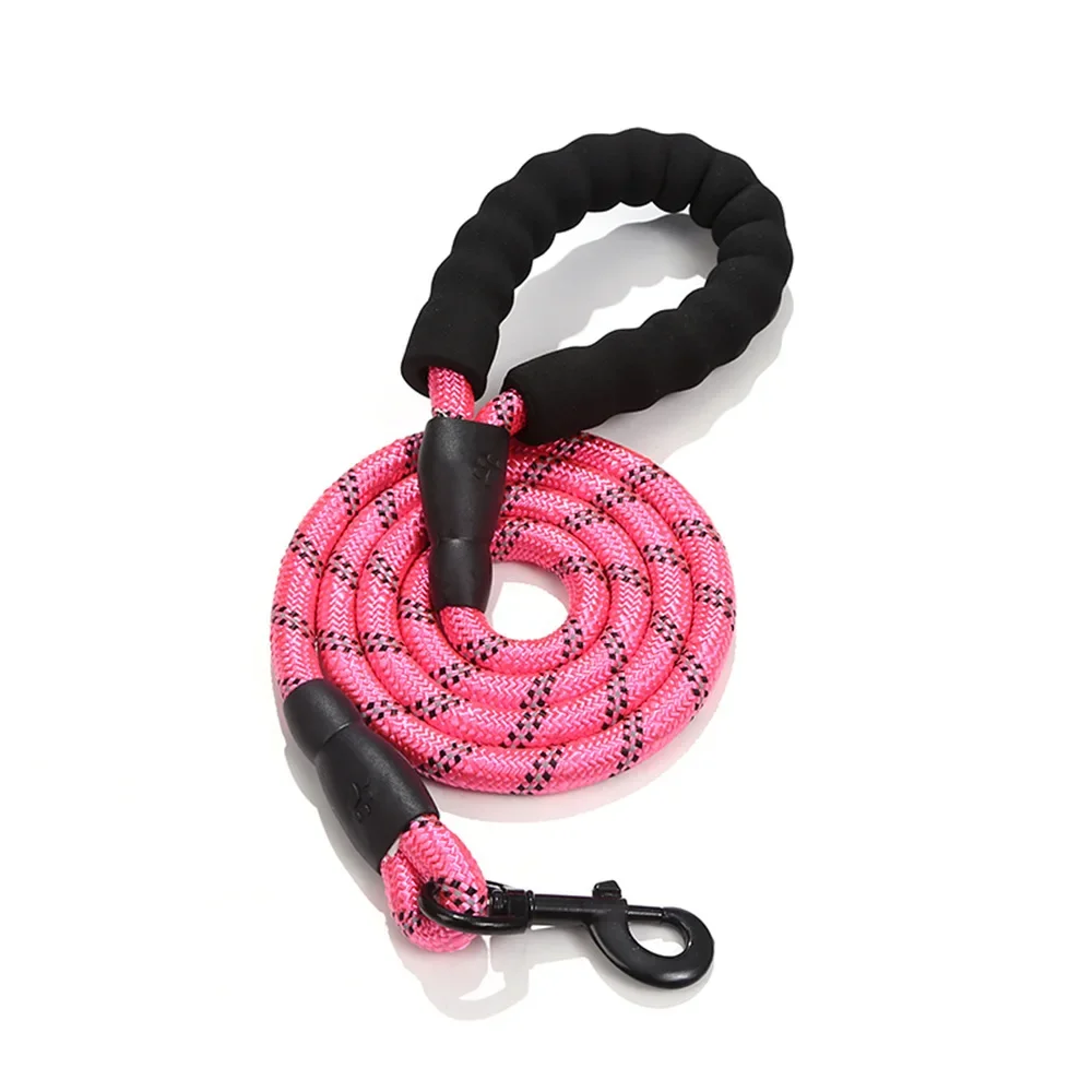 Reflektierende starke Nylon-Leinen für Hunde, Hundeleine mit weichem Griff, verstärkte Leine für kleine, mittelgroße und große Hunde, großes Hundezubehör – Detail 2