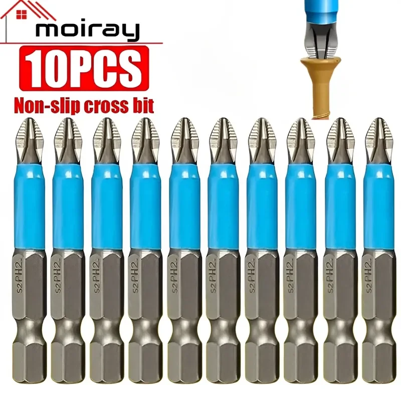 5/10PCS 50mm PH2 Cross Bit Drill Head Screwdriver Bits Hand Tools Anti Slip Electric Hex Shank Magnetic Screwdriver Drill Bit