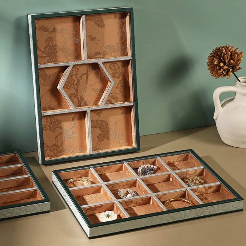 Fabric Jewelry Pallet Chinese Luxury Pallets Bracelet Pendant Earrings Display Tray Jeweler Counter Jewellery Showcase Trays