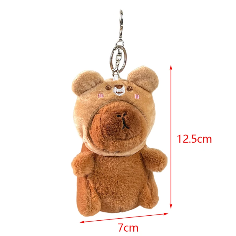 Plush Capybara Chaveiro Pingente, Cartoon Bag Pendurado Decoração, Criativo bonito engraçado carro chaveiro, Moda