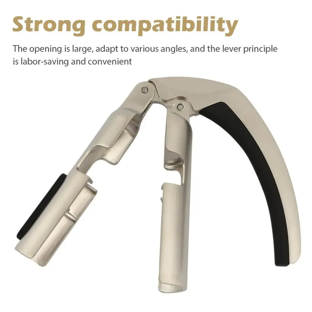 Zinc Alloy Champagne Bottle Opener Ergonomic Handle Easy Lever-Action Champagne Cork Remover Non-Slip Handle Durable Metal