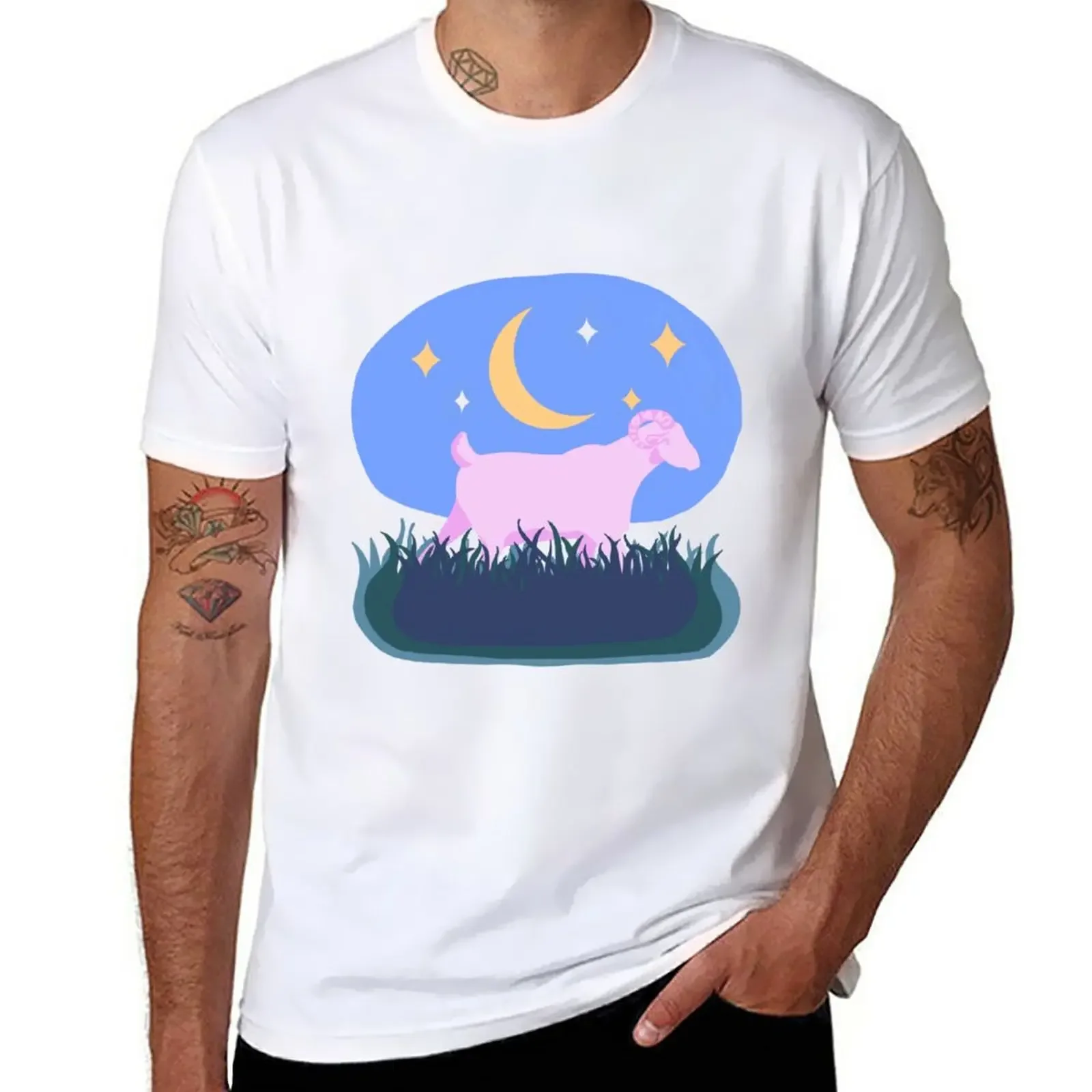 Dreamy Goat T-Shirt summer top oversized anime new edition plain white t shirts men