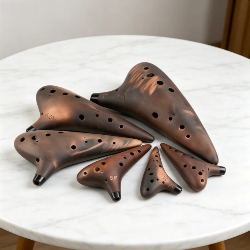 Ocarina de 12 Furos de Médio Alcance AC/SF/SG/SC/AF/AG/BC, Instrumento Musical Profissional de Luxo, Ocarina de Areia Roxa para Performance