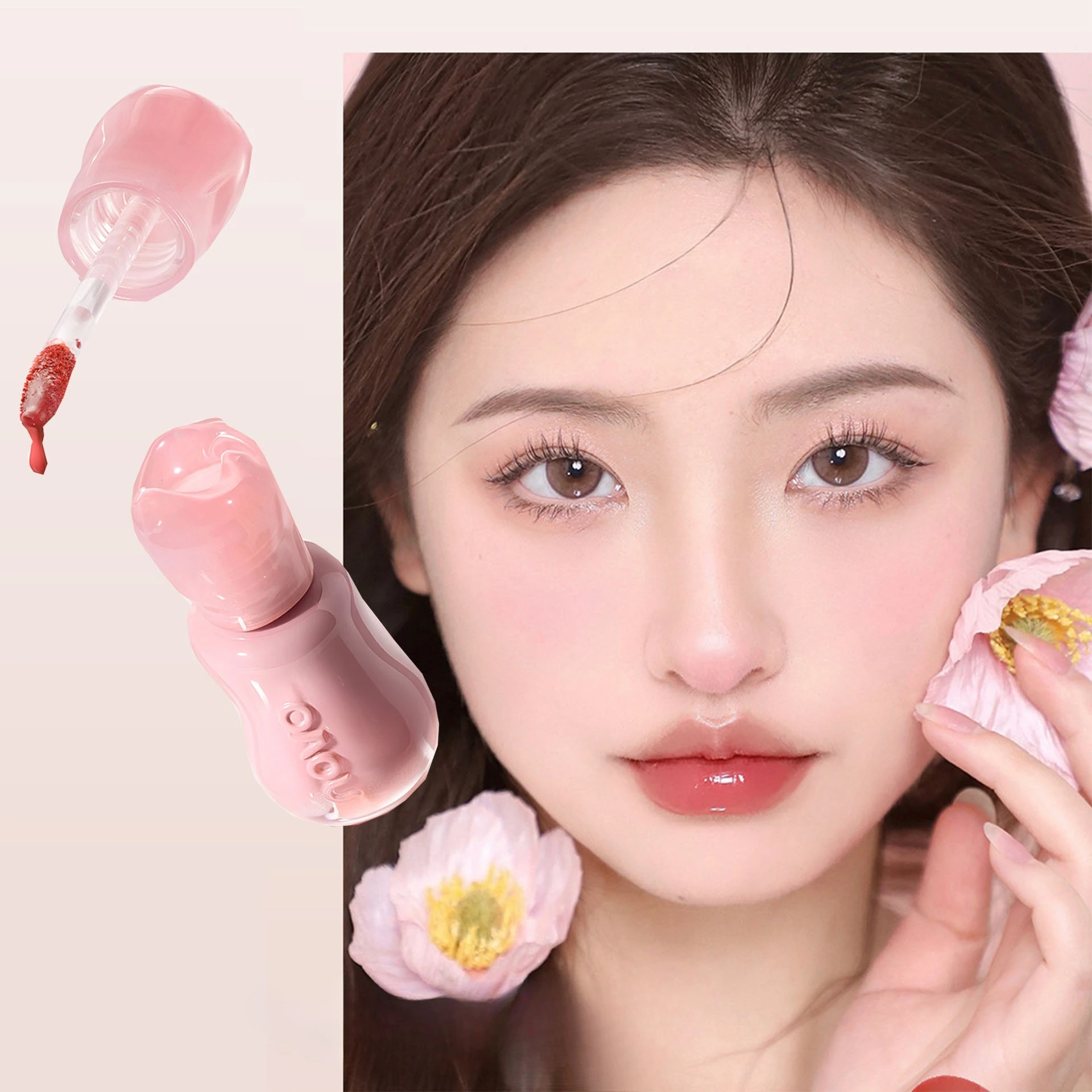 Water light lip glaze silky texture natural and easy to color improve complexion moisturize mirror lip glaze Skincare Cosmetics