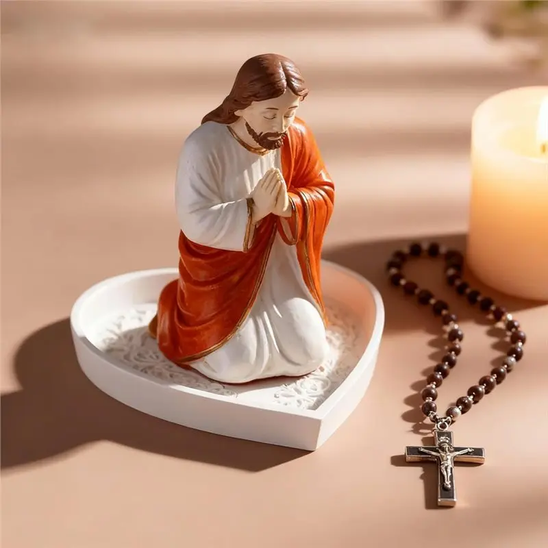GYTB-Virgin Mary Rosary Holder - Elegant Our Lady's Prayer Rosary Box & Jesus Rosary Stand Virgin Mary Statue