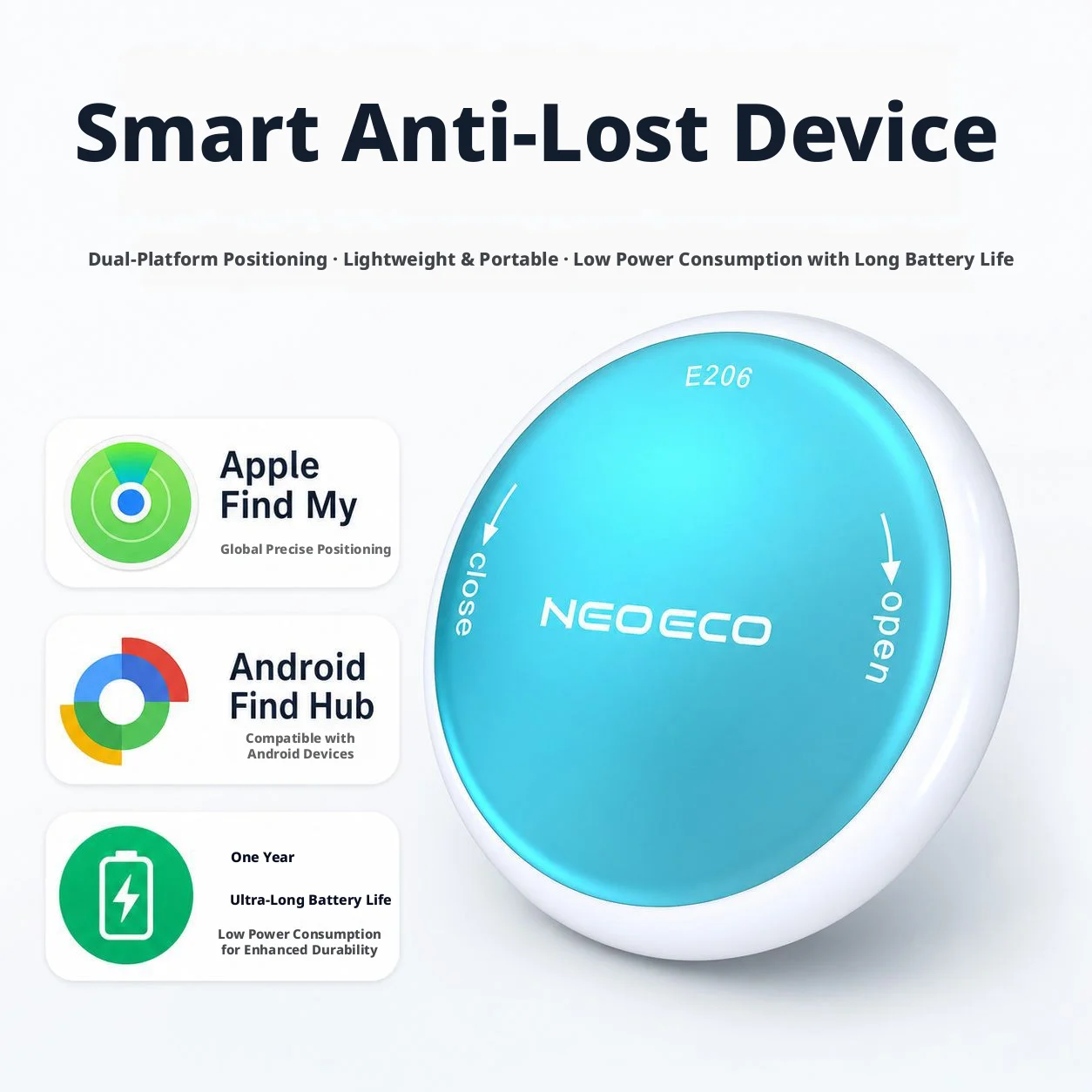 

SHINEKNOT Intelligent Anti Loss Device Ios Findmy Network Long Endurance Bluetooth Global Tracking Children Elderly Pet Locator
