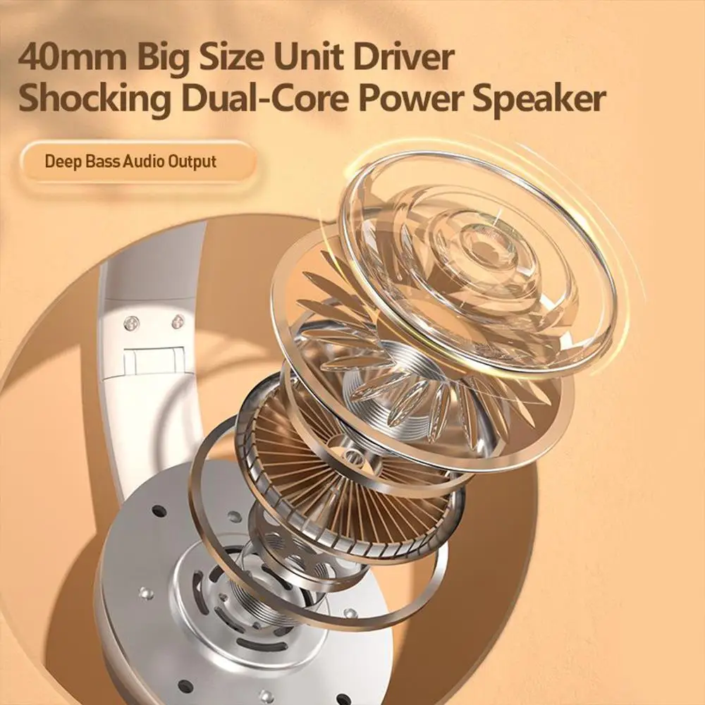 سماعات رأس Xiaomi اللاسلكية بلوتوث 5.3 هاي فاي ستيريو تدعم بطاقة tf سماعات ألعاب بخاصية إلغاء الضوضاء قابلة للطي مع مايكرو