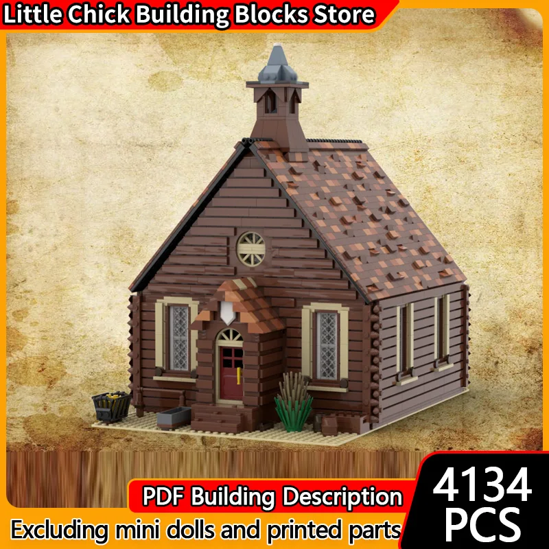 

Street View Model MOC Building Bricks Retro Gothic Western Church Modular Technology Children Holiday Gifts Assemble Toys Suit