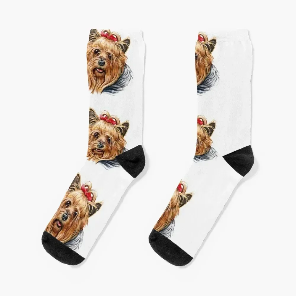 Yorkshire Terrier dog pets dogs cute sweet Socks moving stockings kids christmas stocking Men Socks Women's