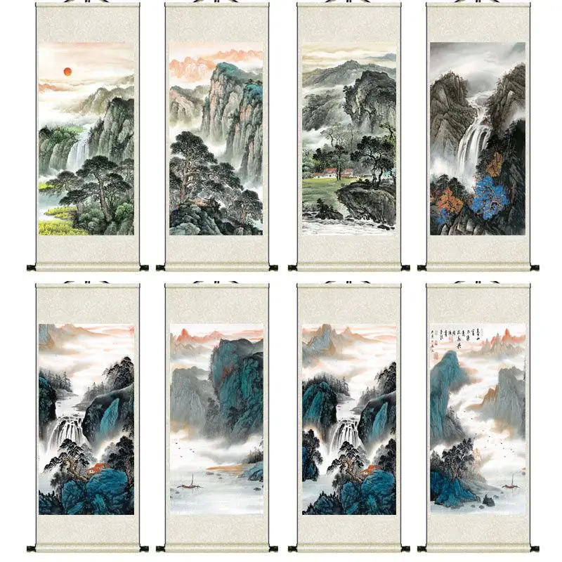 Mount Taishan Hanging Paintings, Living Room Home Office Wall Painting Landscape Poster Canvas Room Decor Aesthetic Wall Art