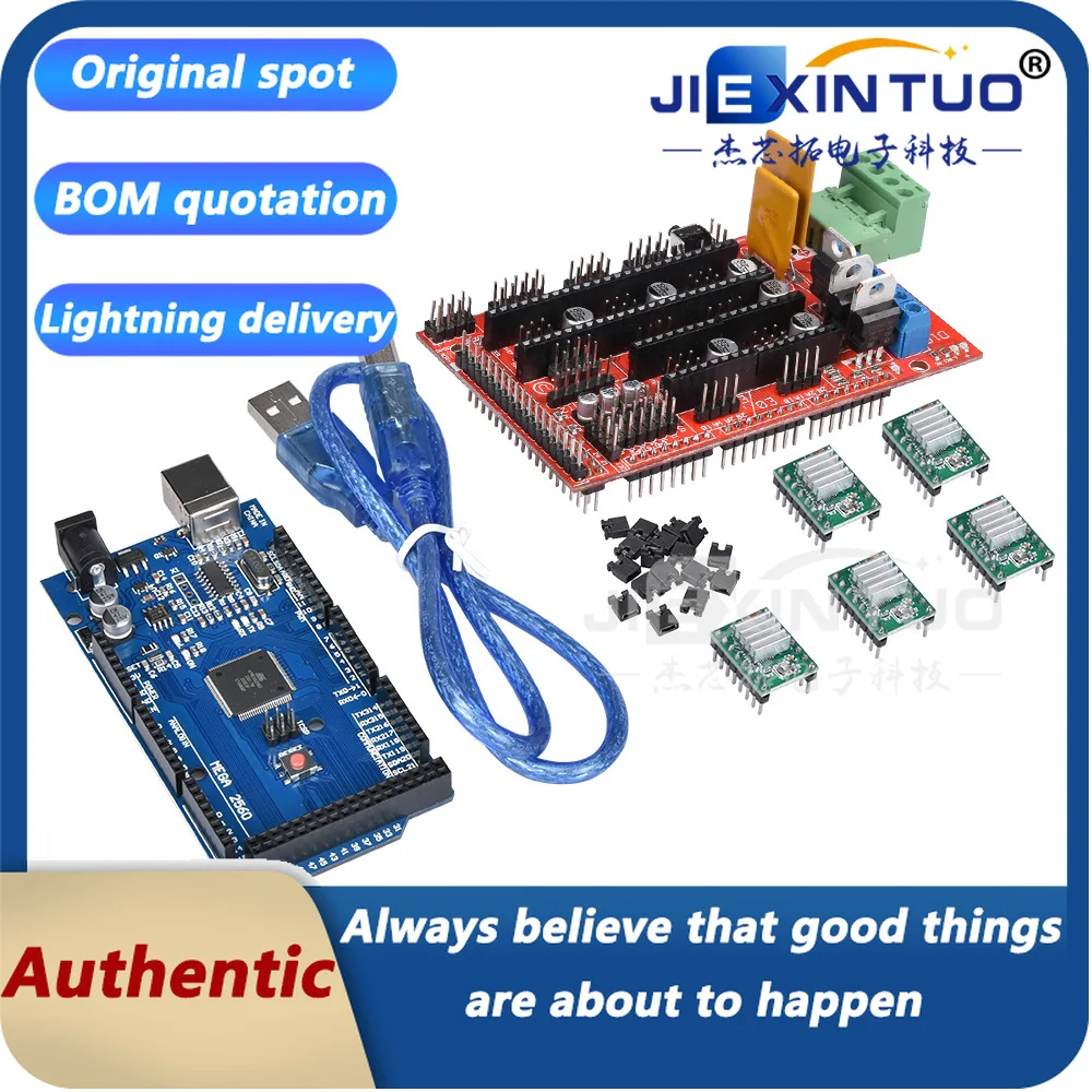 3D Printer Control Board Kit MEGA2560 R3 Improved + RAMPS 1.4 + A4988 Driver Board