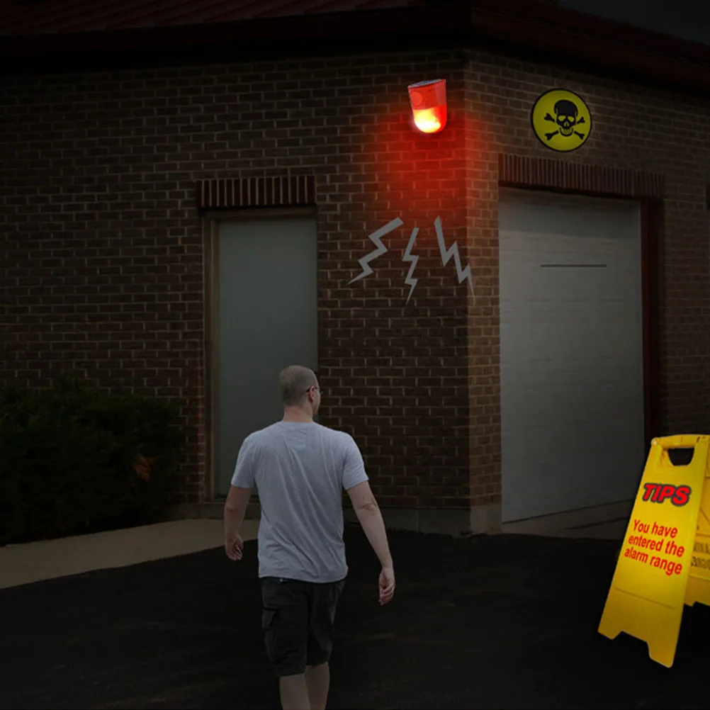 Solar Warning Light Multifunctional Ip65 Waterproof Outdoor Anti-Theft Alarm Lamp Sensor Farm Construction