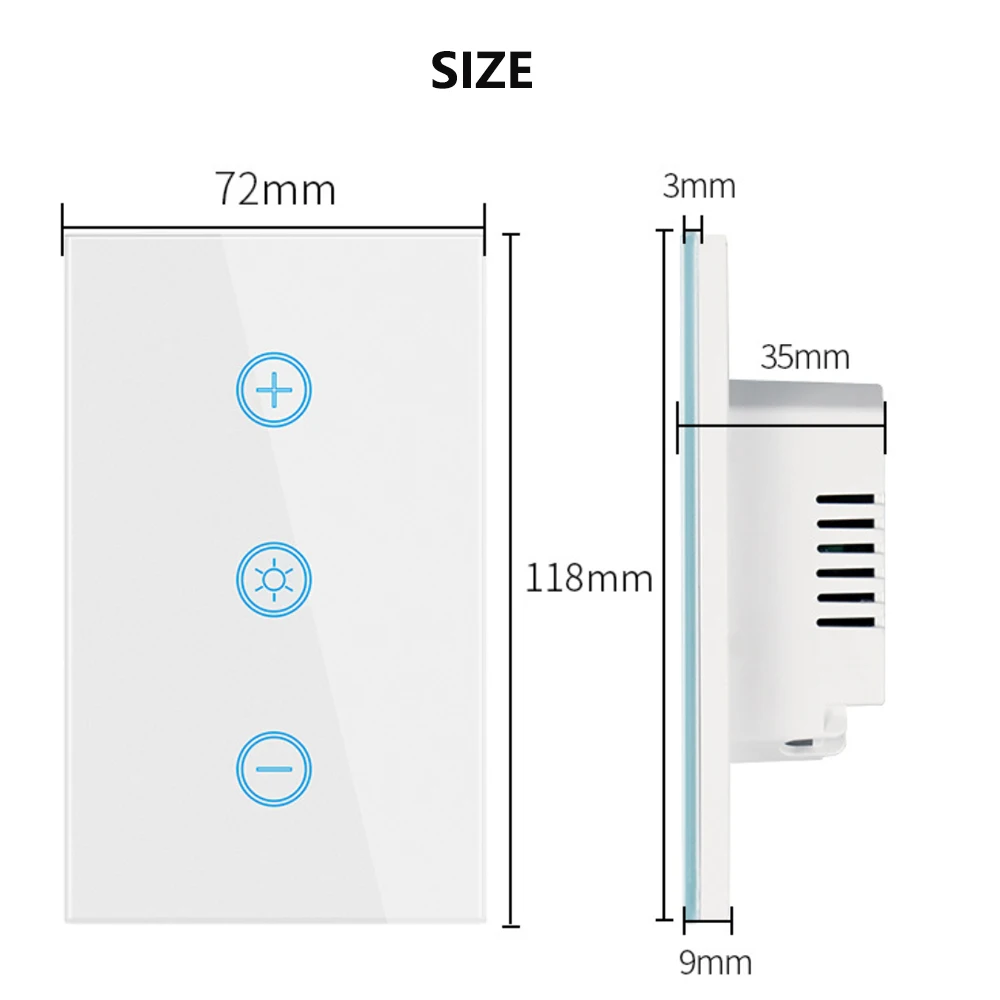US Standard WiFi Dimmer Switch Touch Switch Dimming Touch Switch Smart Control Switch with Alexa Google Home Smart Switch