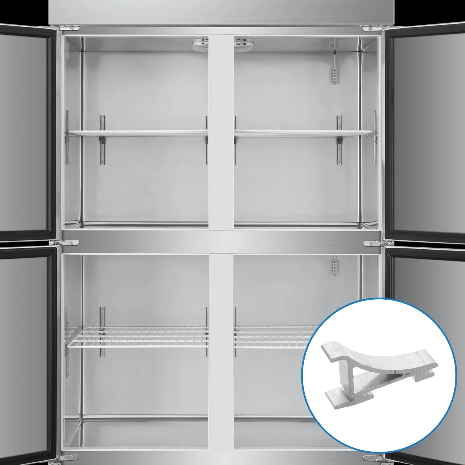 

10pcs Large Aluminum Hooks Thickened Freezer Shelf Clip Refrigerator Bracket For Home Commercial Use Fridge Metal Clips Shelf