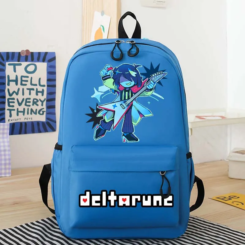 Deltarune Backpack Gaming Character Printed Polyester Shoulder Bag Cartoon Student Large Capacity Stationery Storage Pouch Gifts