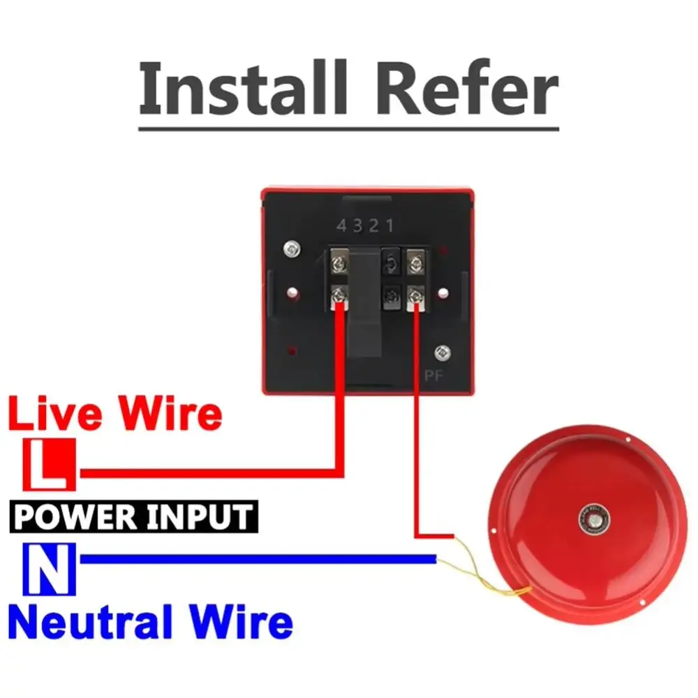 Waterproof Point Fire Alarm AC 220V Internal Strike Type Internal Strike Alarm Bell Electric Bell Metal Manual Call Alarm Bell