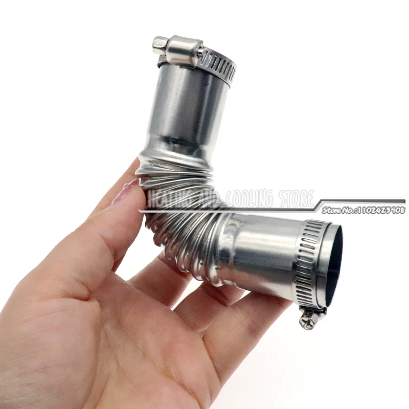 24mm Air Diesel Parking Heater Exhaust Pipe Connector W/Clamps Exhaust Tube Connector Elbow Pipe For Webasto Diesel Heater