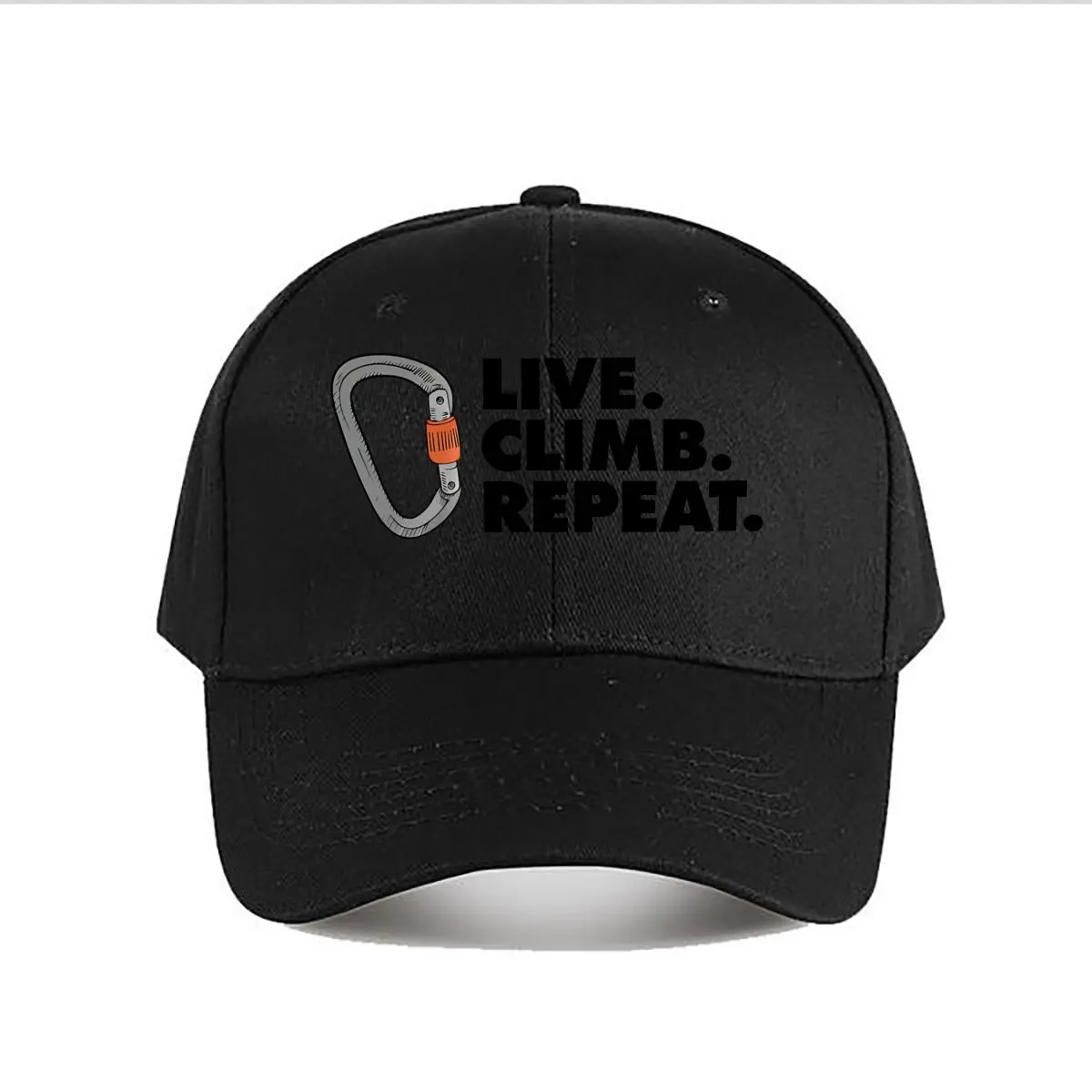 Live Climb Repeat Carabiner Quote Baseball Cap Fashion Men Sunhat Women's Outdoor Sports