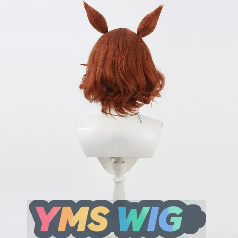 【YMS WIG】Jockey Girl Haisake Cosplay Wig Realistic Scalp White Highlighted With Same Color Tail And Ears