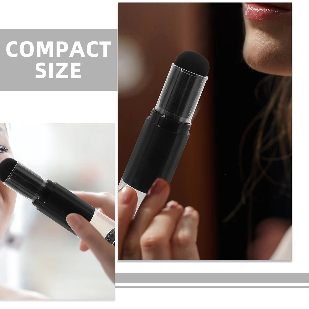 قطعتان من فرشاة البودرة القابلة لإعادة الملء مع فرشاة محمولة للزجاجة مدمجة للسفر