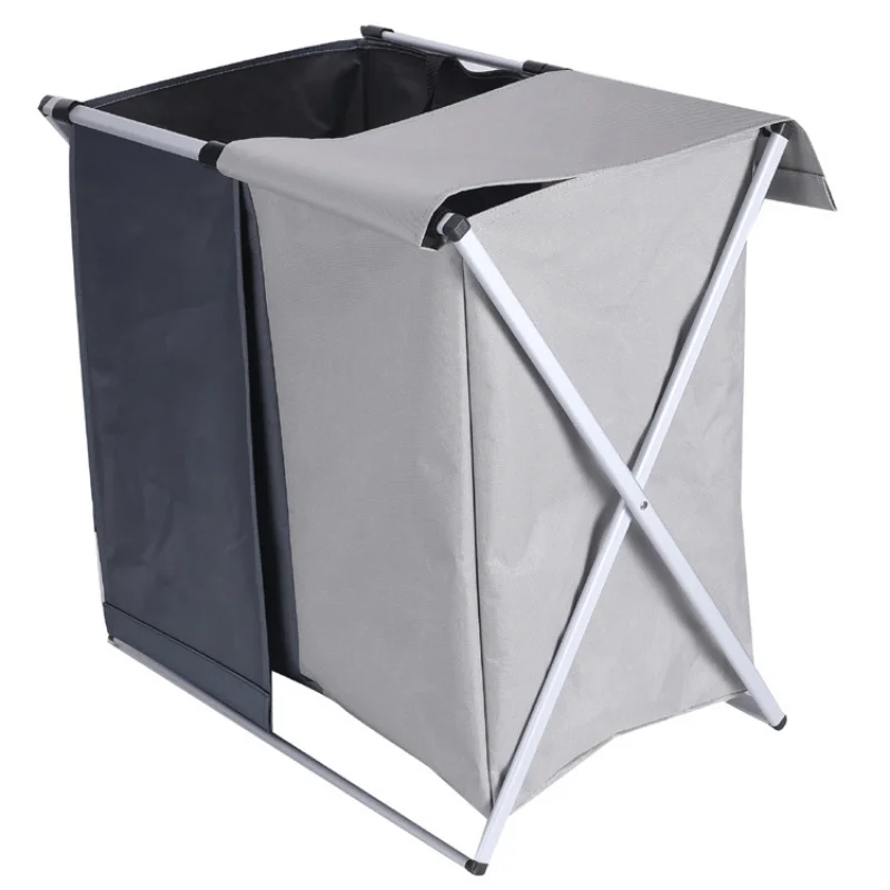 

Dirty Clothes Storage Basket Three Grid Organizer Basket Collapsible Large Laundry Hamper Waterproof Home Laundry Basket