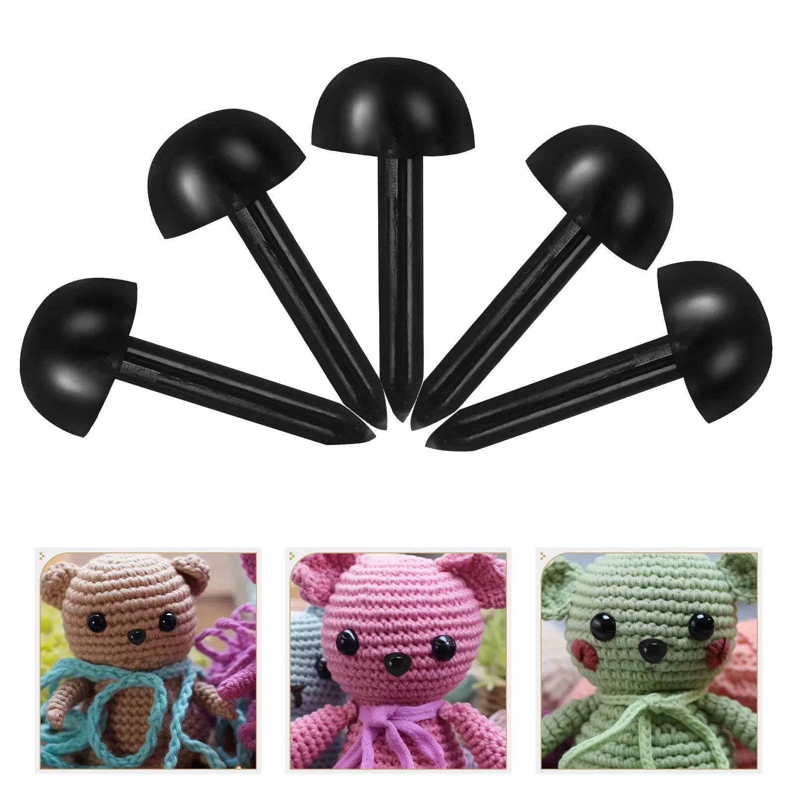 200Pcs Mini Nose for DIY Crochet Animals Plastic Safety Nose Supplies for Stuffed Animals Handmade Accessories