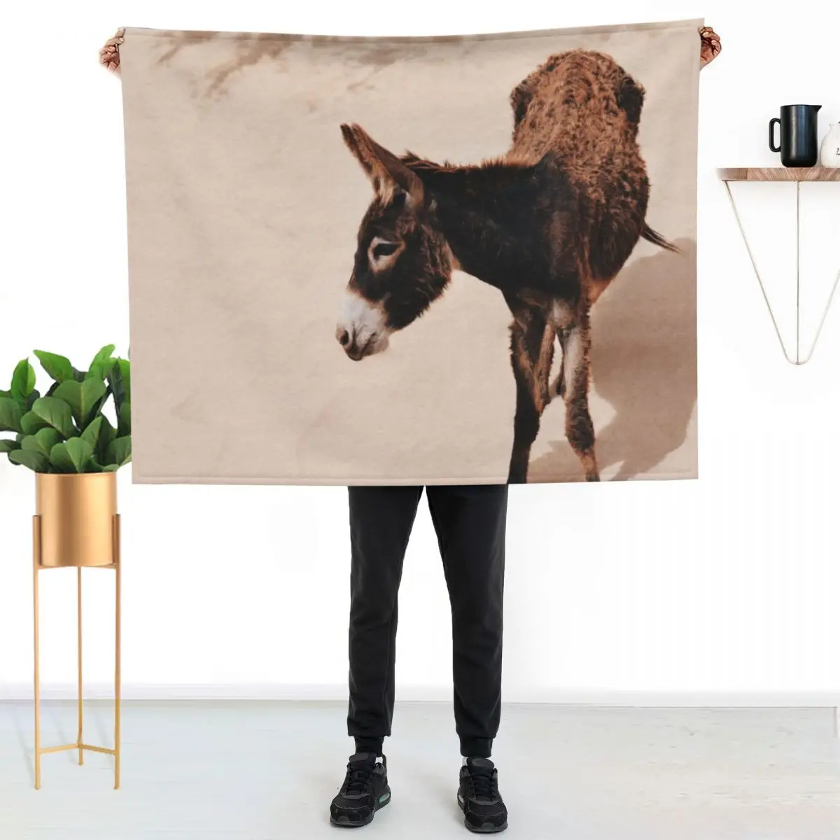 Sweet Wild Donkey Wondering Across Sand Dunes Throw Blanket Decorative Beds Summer For Sofa Thin Single Nap Blankets