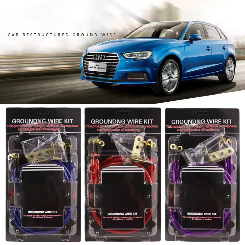 Grounding Wire Kit for HKS Universal 5 Point Car Earth Ground Cables High Performance Improve Power JDM Racing Blue Purple Red