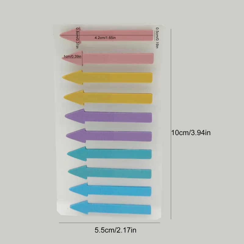 200sheets/set Gradient Color Arrow Shape File Folder Stickers Label Sticky Note for Notebook Scrapbook Planner Page Marker Label