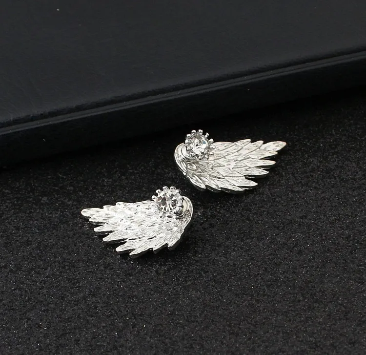 2024 Women\'s Angel Wings Rhinestone Inlaid Alloy Ear Studs Party Jewelry Earrings  E640