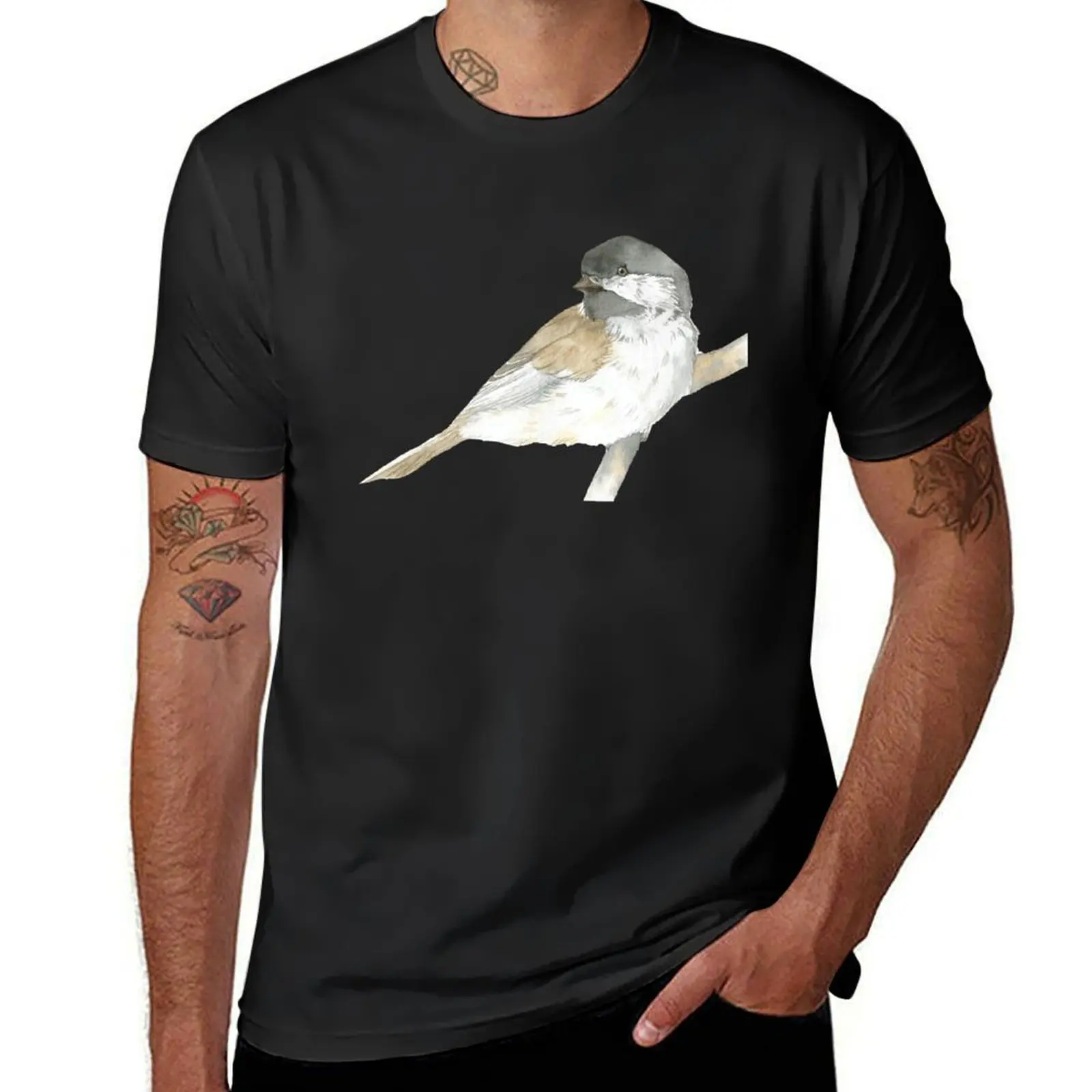

Black-capped chickadee watercolor portrait T-Shirt man t shirt tees vintage anime shirt shirts men graphic