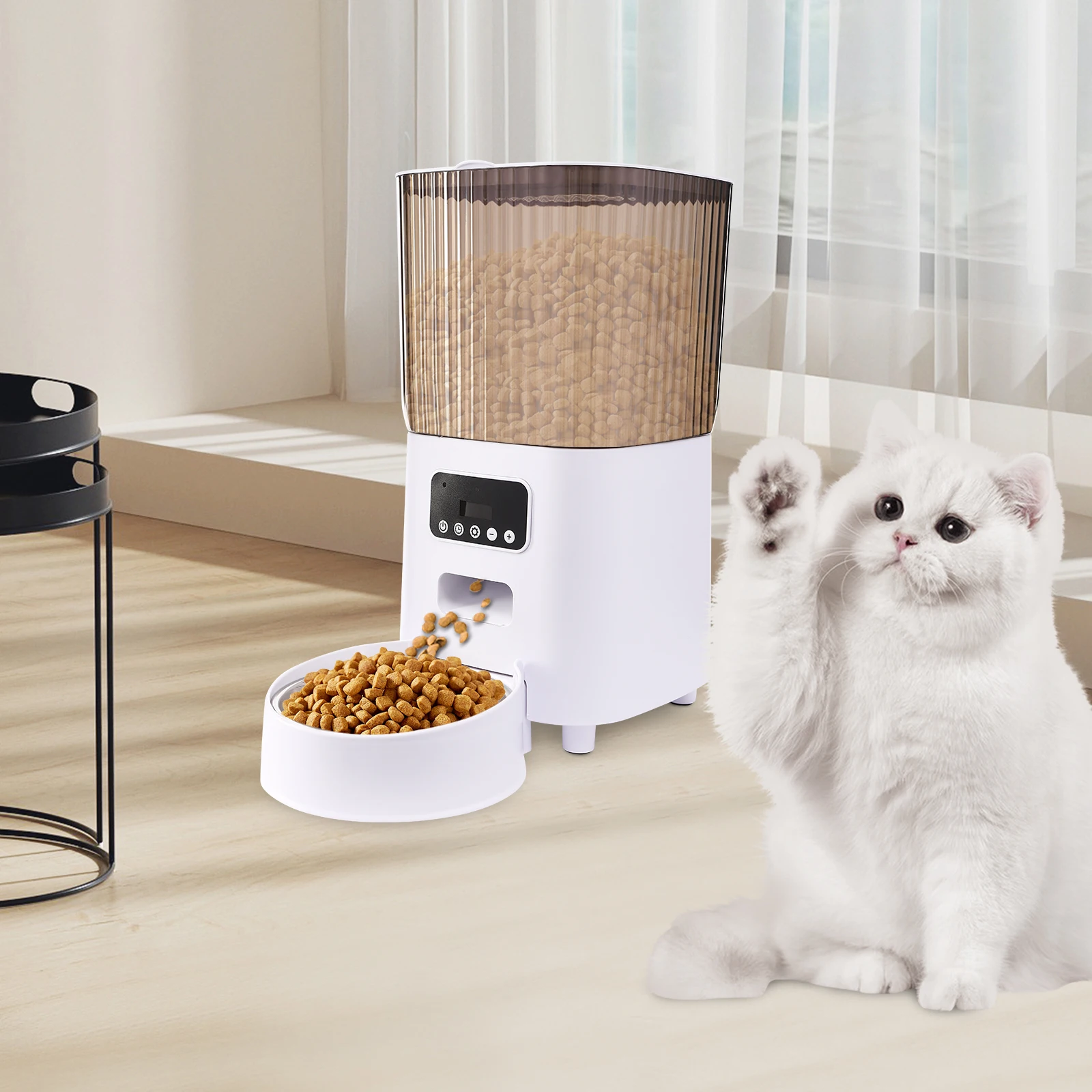 

5l Intelligent Cat Food Dispenser, Automatic Cat Feeder For Pets, Timed Cat Feeder For Up To 9 Meals