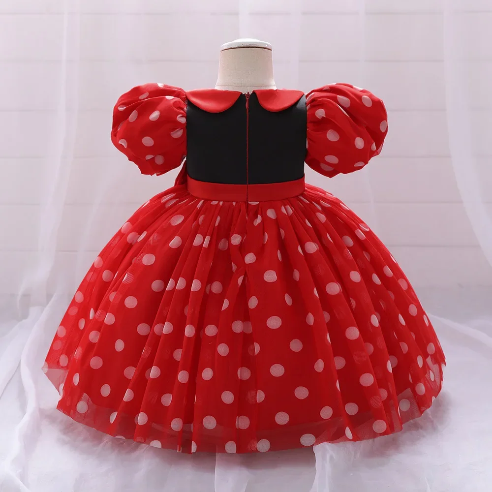 Baby Girls Christmas Dress Boutique Tutu Dress Christmas Party Princess Pageant Dress Baby Kids Birthday Party Dot Bow Clothing