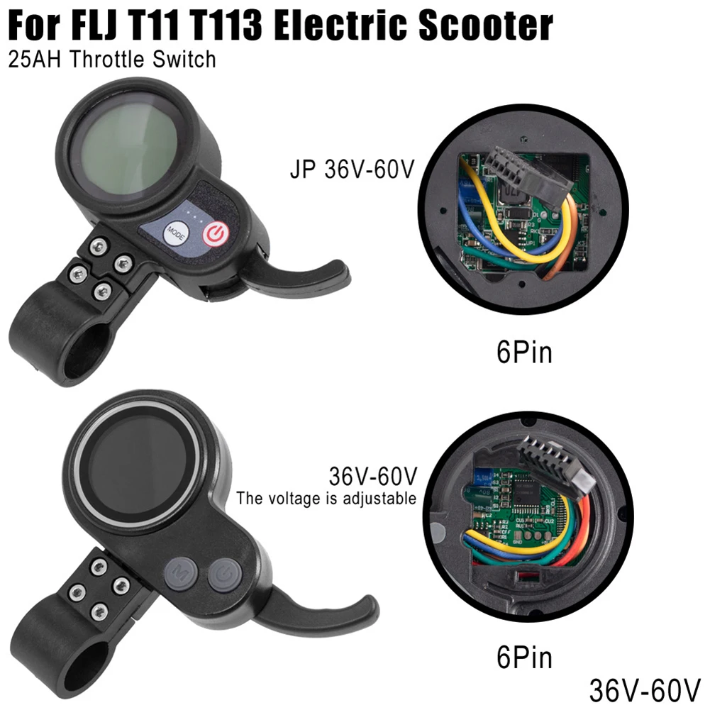 1pc Display 6 Pins 36V 48V 52V 60V  LCD Display Throttle Accelerator For JP Electric Scooter Instrument Dial 2-in-1 Color Screen