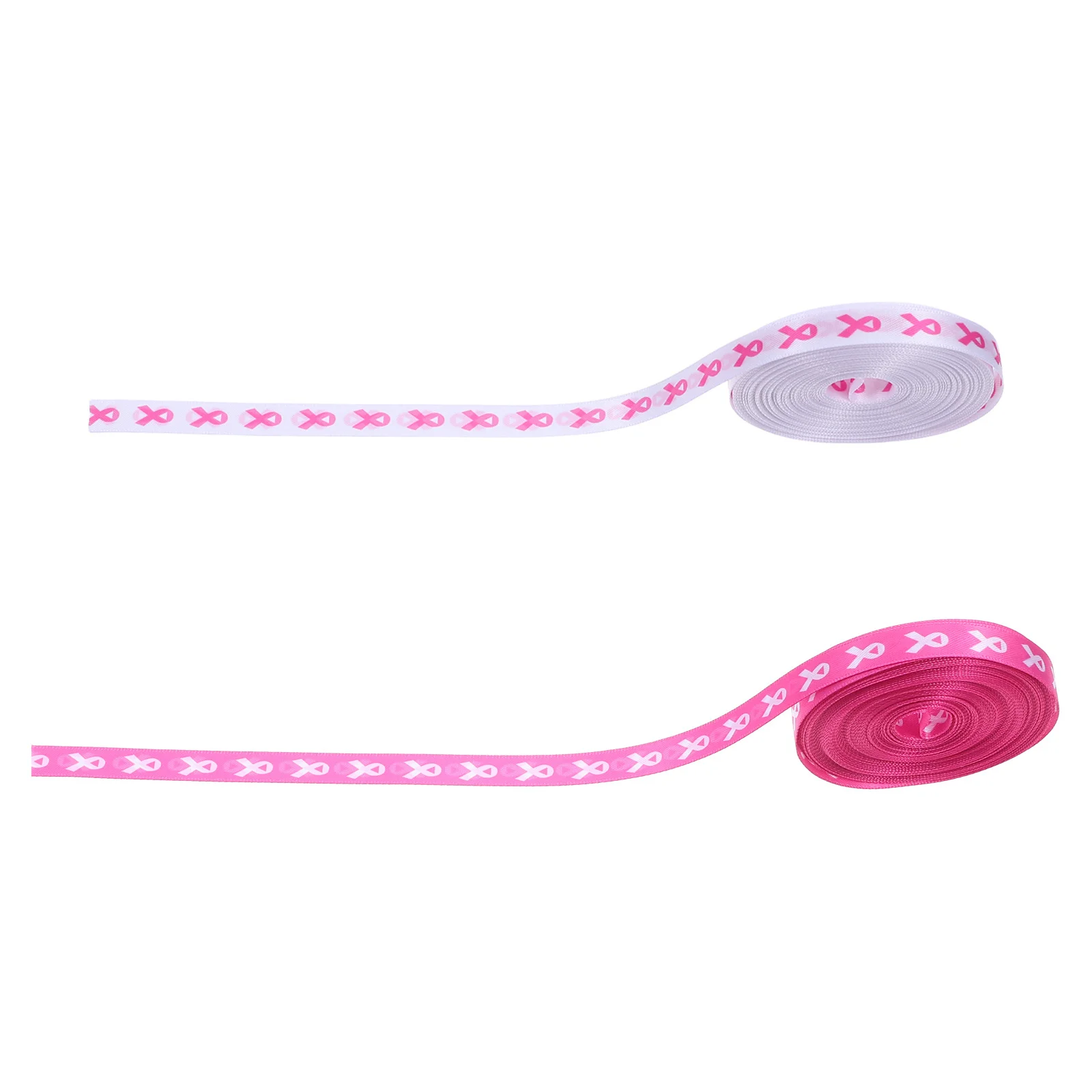 

2 Rolls Breast Cancer Awareness Present Ribbon Decorative Ribbon for Fundraising Craft Flower Bouquet Wedding Supplies