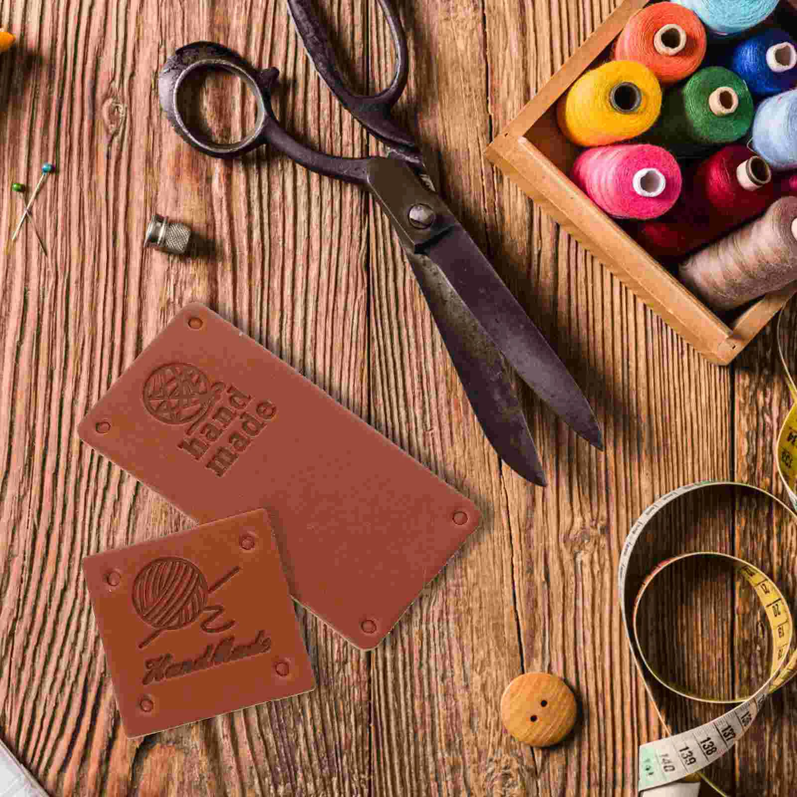 Etichette per abbigliamento da 100 pezzi Etichette per accessori per vestiti Etichetta per cappello sintetica in rilievo manuale