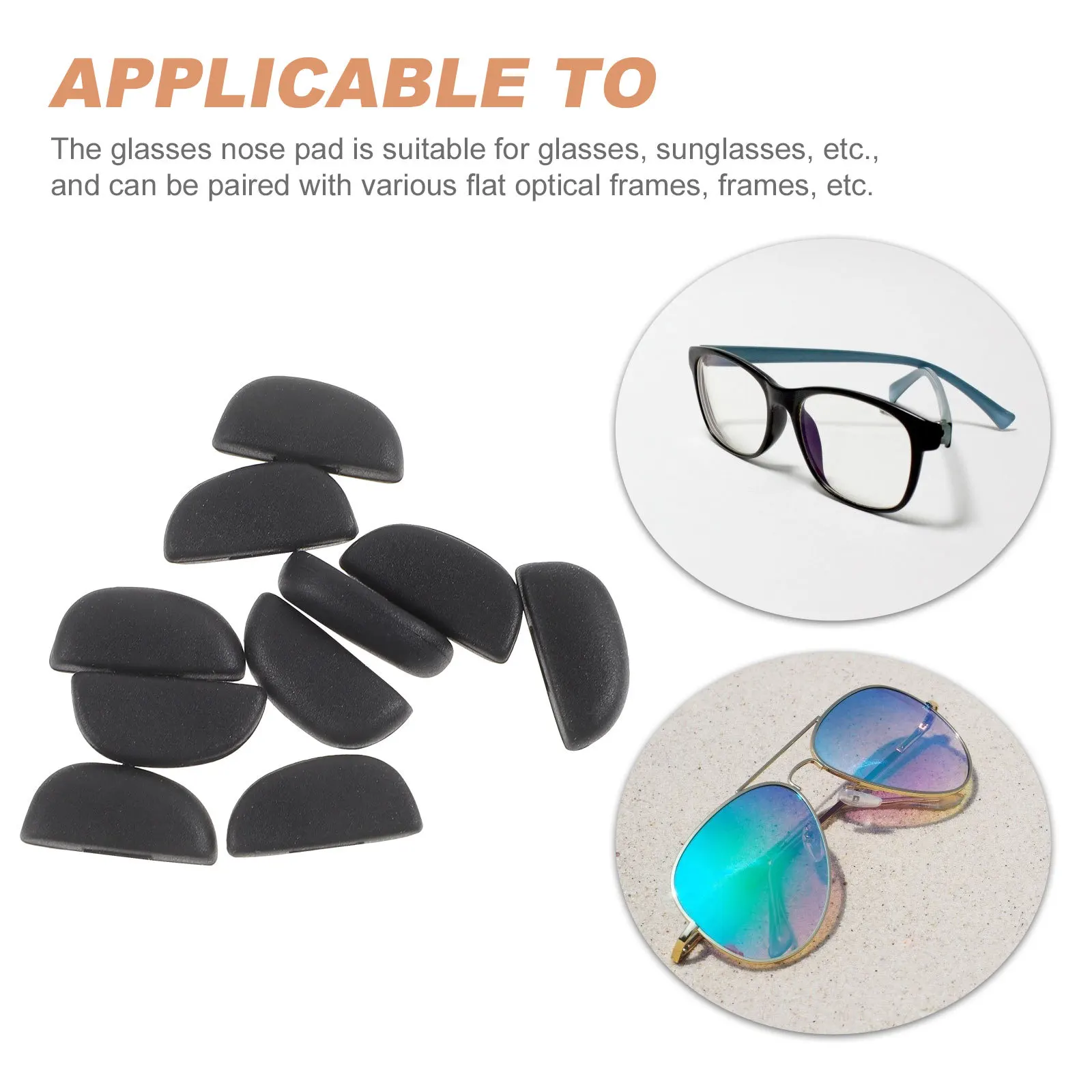 10Pairs سيليكون مخدات أنف للنظارة للنظارات المضادة للانزلاق تصميم مريح الارتفاع زيادة دعم مخدات أنف للنظارة للنظارات #3