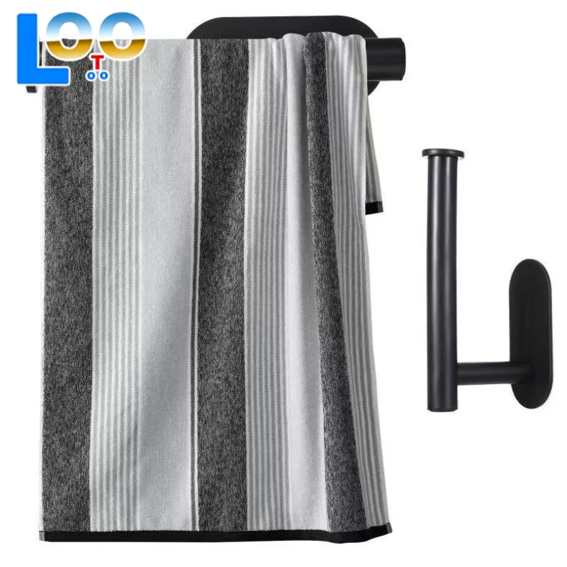 لا اللكم حامل المناشف ذاتية اللصق بسيط البلاستيك المرحاض حامل الورق الملفوف الحمام المطبخ جدار تخزين حامل ديكور المنزل