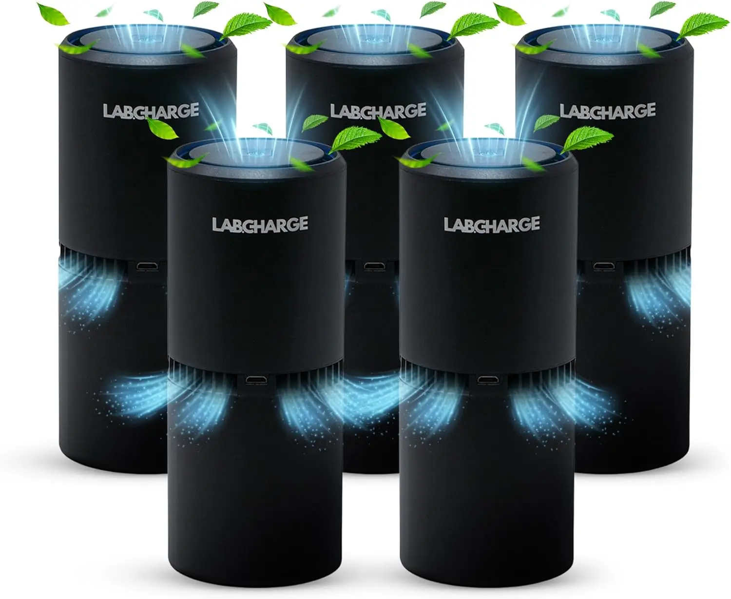 LabCharge kleine ionische luchtreiniger voor thuis en slaapkamer – stil HEPA-filter – dekt 250 m2 - gratis reiniger voor huisdieren, haar, glad