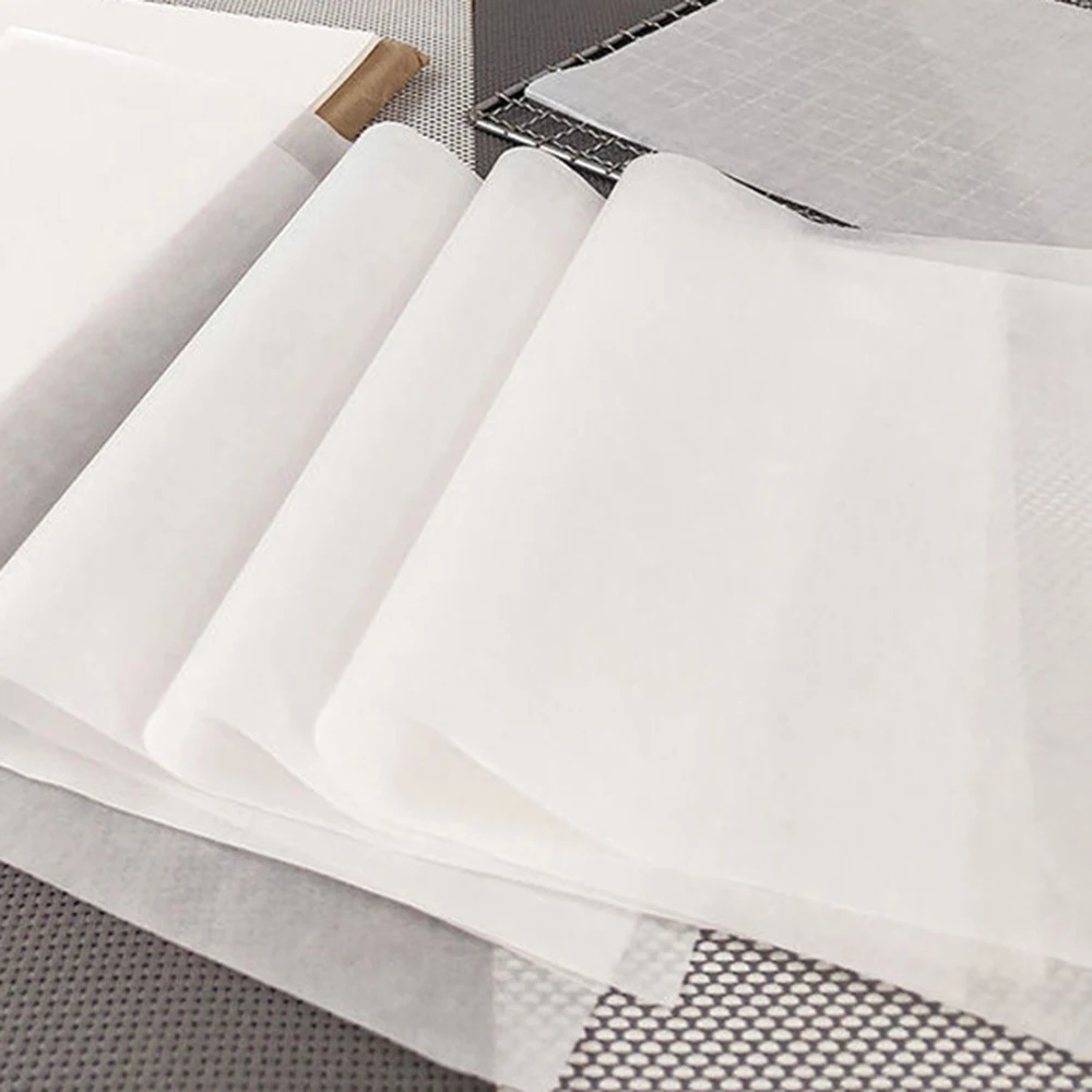 100Pcs Baking Paper Wood Pulp Air Fryer Liner Baking Paper Oven Steamer Non-stick Square Paper 250 Degree High Temperature