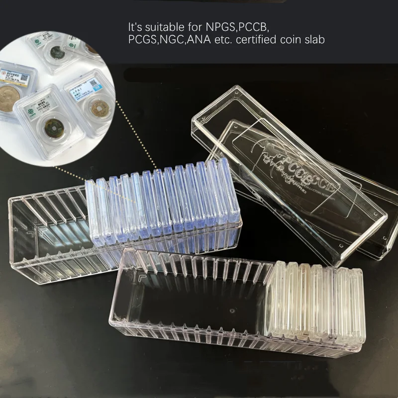 Tranparent Coin Slab Storage Box For 20pcs Graded Plastic box PC clear box MingT PCCB Display collection box