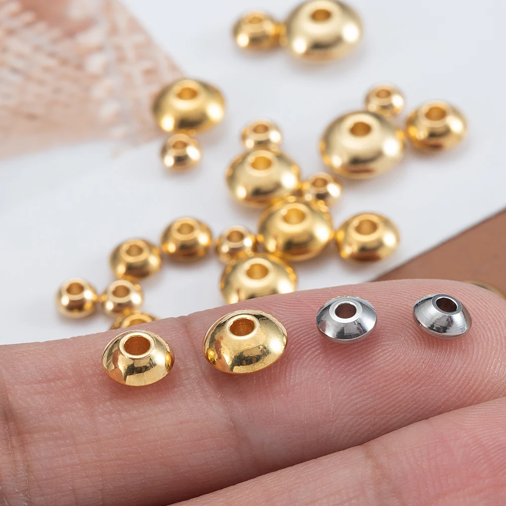 20pcs Stainless Steel Abacus Beads Stopper Spacer Loose Beads for Necklace Bracelet Jewelry Making DIY Supplies Wholesale