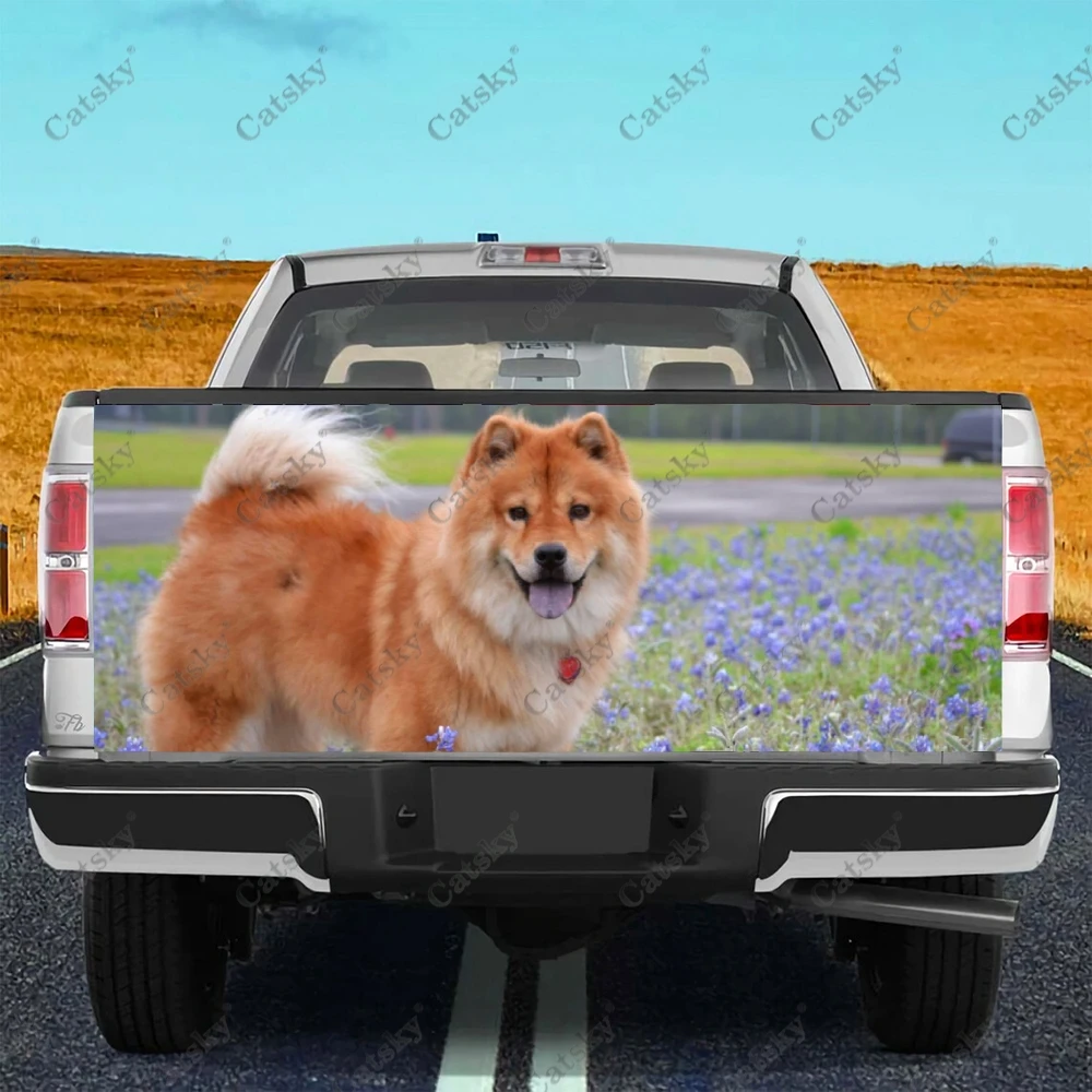 Animal Chow Dog Lover Car Tail Trunk Protect Vinly Wrap Sticker Decal Car Side Decoration Sticker for SUV Off-road Pickup Truck