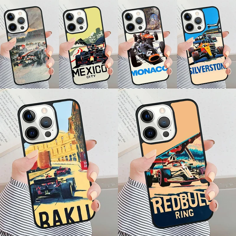 Formula 1 Racing F1 Car Phone Case for iPhone 16 15 SE2020 6 7 8 Plus for Apple 13 11 12 14 Mini Pro Max Cover coque Shell