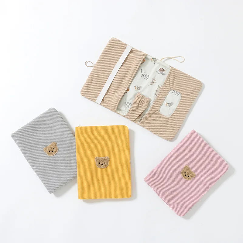 

Мультяшная вельветовая сумка-органайзер большой вместимости для хранения нижнего белья, детских подгузников, складная сумка для детской комнаты, путешествий, коляски