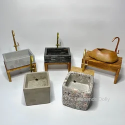 Doll House Mini Kitchen Food Play House Toy Mini Faucet Wash Basin Set (water Available) Doll House Kitchen Furniture Decoration