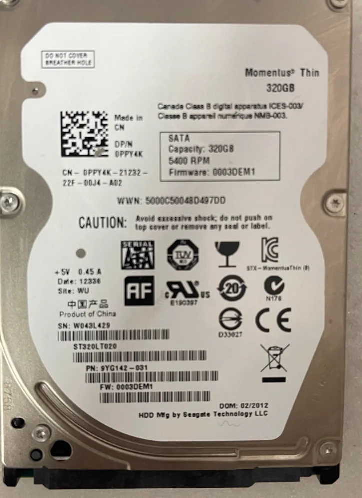 for Seagate ST320LT007 320G Laptop hard drive