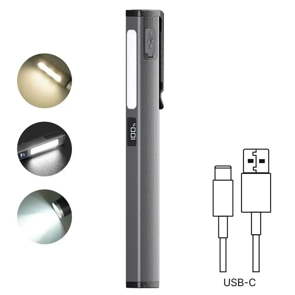 

Lightweight Rechargeable Pocket Flashlight Handy with Clip Pen Light Waterproof Mini LED Torch Nursing
