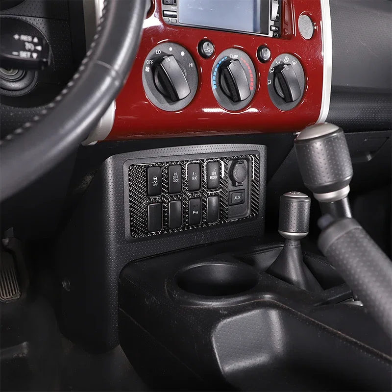 

For Toyota FJ Cruiser 2007-2021 Soft Carbon Fiber Car Central Driver Assist Trim Frame Cover Decorative Sticker Accessories
