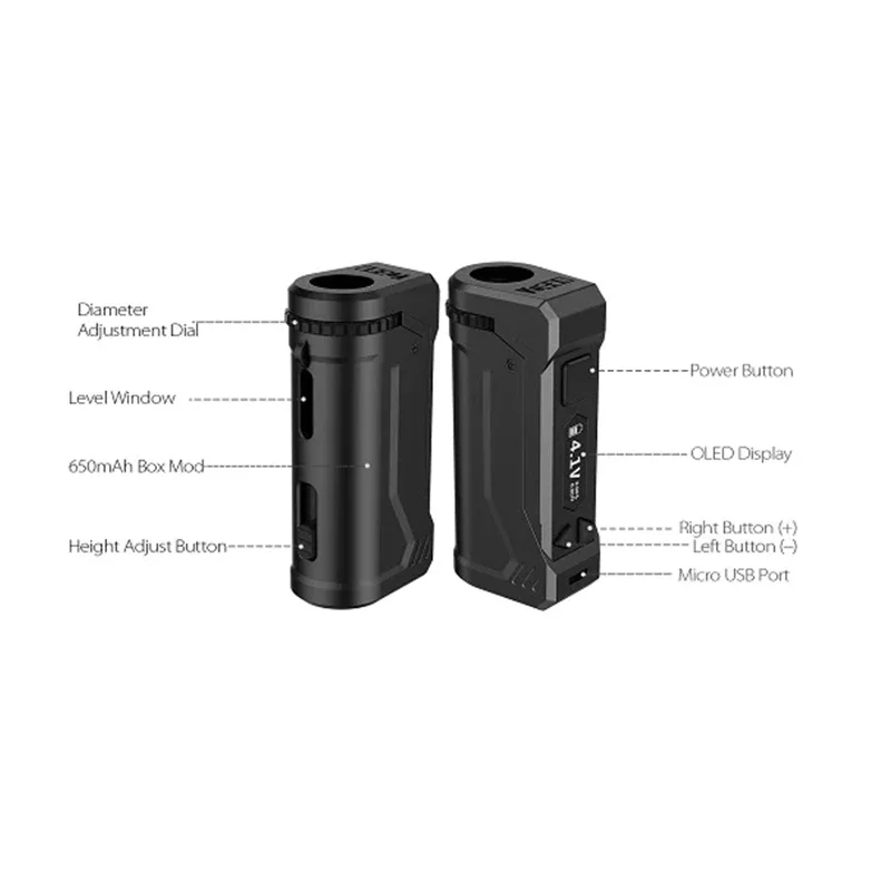 Yocan UNI Pro Box Mod, Cigarro Eletrônico, Bateria Embutida de 650mAh, Display OLED, Fio 510, Pré-Calor de 10 Segundos, Original
